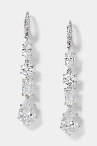 BEATRIX CZ LINEAR LEVERBACK EARRINGS