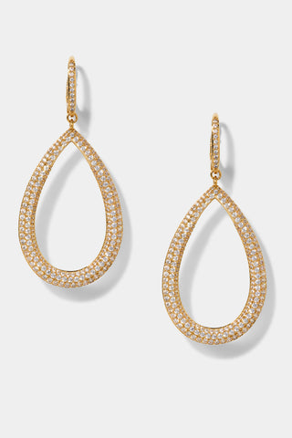 CRUSHED TEARDROP LEVERBACK EARRINGS IN GOLD PLATING