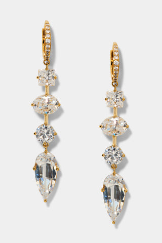 LUCIA LINEAR LEVERBACK EARRINGS IN GOLD PLATING