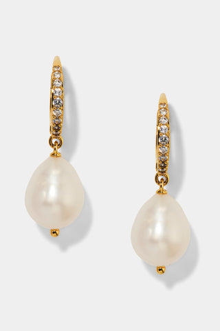 MADRID FRESHWATER PEARL DROP LEVERBACK EARRINGS