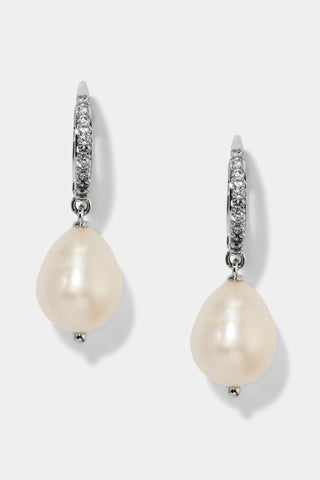 MADRID FRESHWATER PEARL DROP LEVERBACK EARRINGS