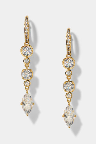 DELANCEY LINEAR LEVERBACK EARRINGS IN GOLD PLATING