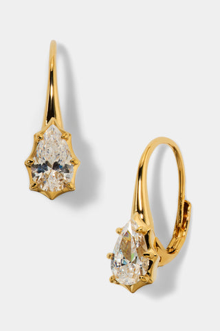 SUPERNOVA FROZEN LEVERBACK EARRINGS IN GOLD PLATING
