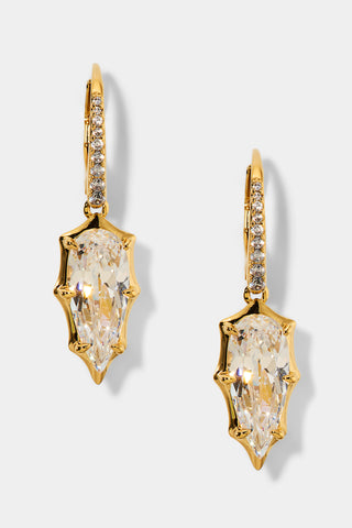 SUPERNOVA DROP LEVERBACK EARRINGS IN GOLD PLATING