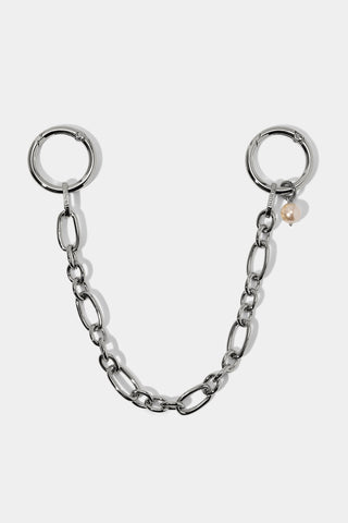 SILVER-TONED BON VOYAGE CHAIN BAG SWAG 3