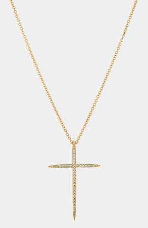 In the Air Pave CZ Cross Pendant Necklace