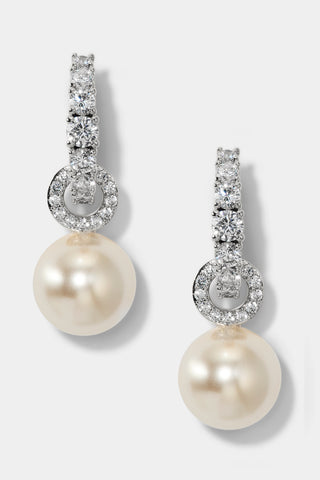 UNDER THE SEA PEARL DOORKNOCKER EARRINGS IN RHODIUM PLATING