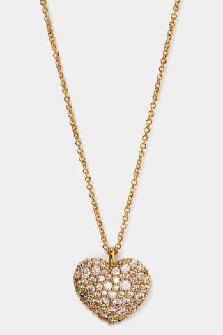 GIFTED PAVE CZ HEART PENDANT IN GOLD PLATING.