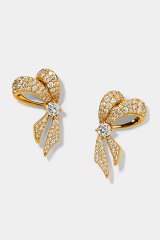 EROS SMALL RIBBON STUD EARRINGS IN GOLD PLATING