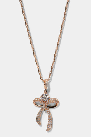 EROS BOW AND CZ PENDANT NECKLACE