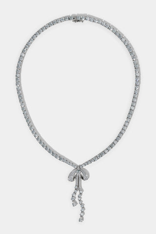 EROS BOW TENNIS NECKLACE IN RHODIUM PLATING