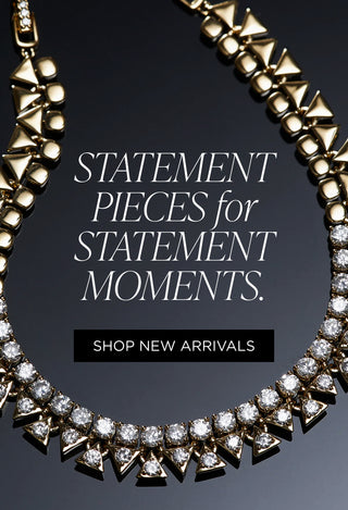 Statement Pieces for Statement Moments. Shop New Arrivals. Close up image of Nadri's Luxor CZ Collar Necklace. 