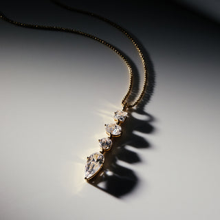 mixed cut cz pendant necklace