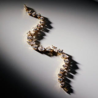 mixed cut cz line bracelet