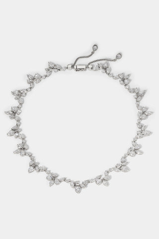 TAYLOR VINE COLLAR NECKLACE IN RHODIUM PLATING.