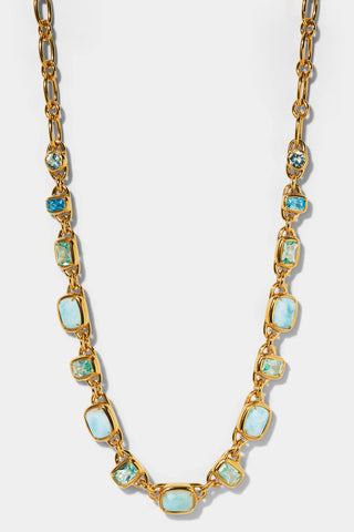 CABARETE MULTI CHAIN COLLAR NECKLACE IN GOLD PLATING.