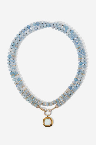BOUJEE BEADS CUSHION DROP LONG NECKLACE IN GOLD PLATING