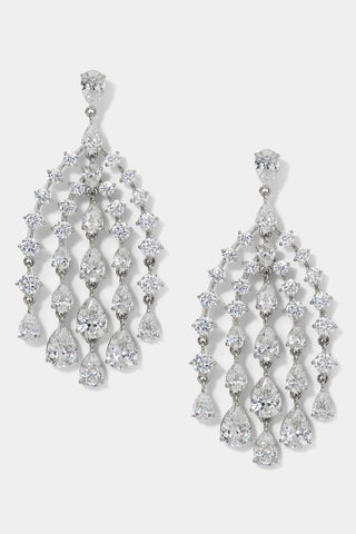 WILLOW GRADUATED CZ DROPS WATERFALL CHANDELIER EARRINGS