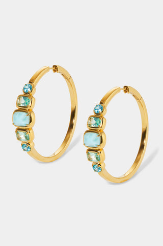 CABARETE MULTI MEDIUM HOOP EARRINGS IN GOLD