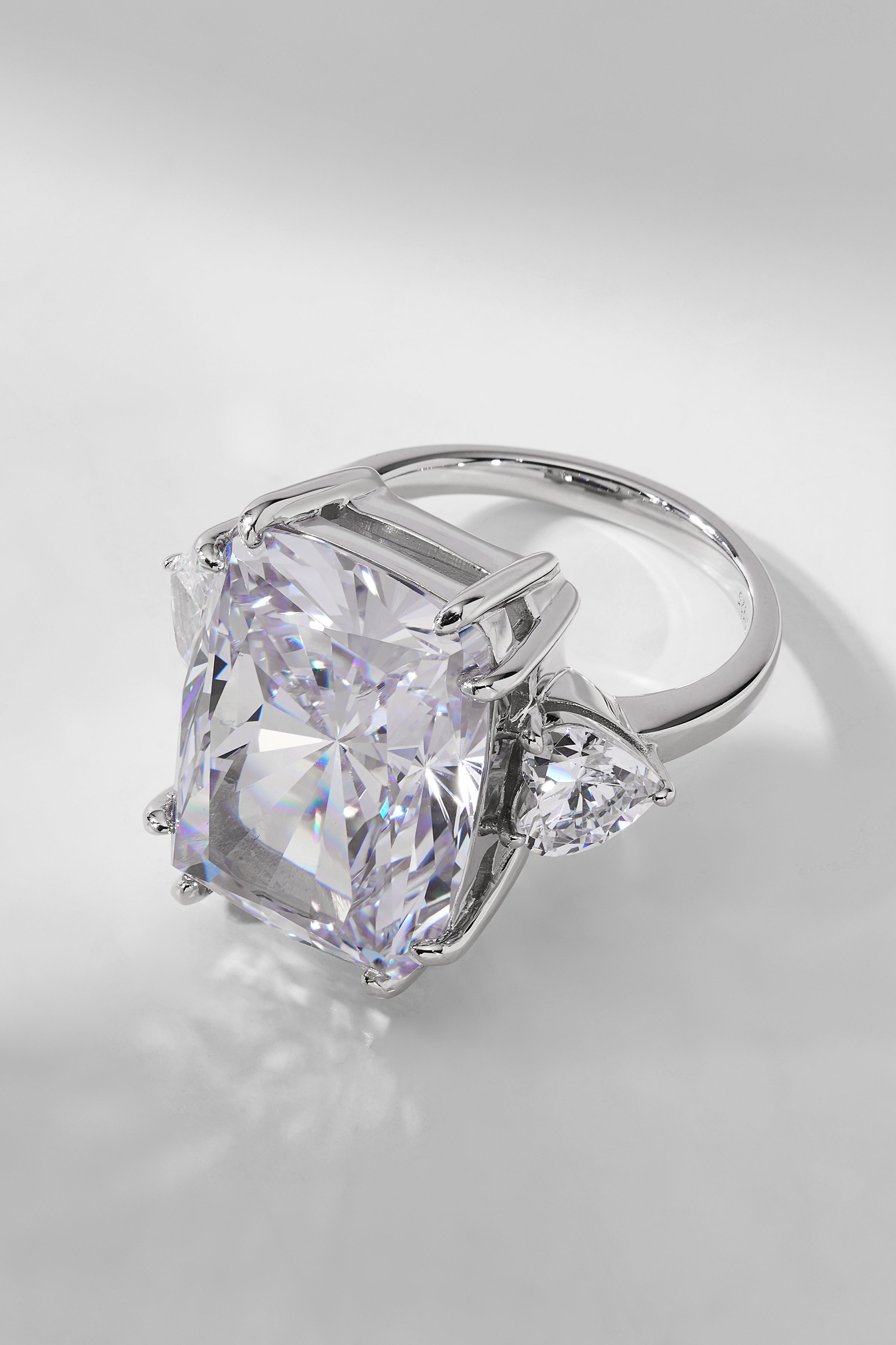 Elongated Cushion Cut Engagement Ring Full Sizes Loose Synthetic