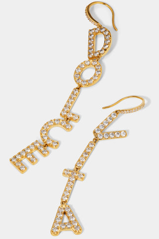 AJOA DOLCE VITA CZ DROP LINEAR EARRINGS