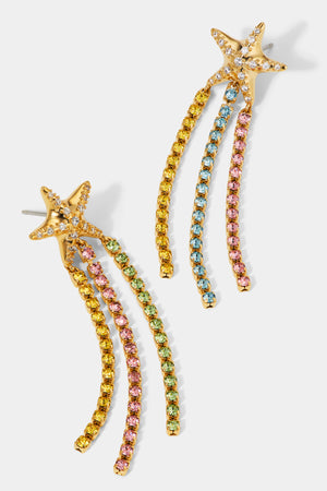 OCEAN BUBBLE CZ STARFISH EARRINGS
