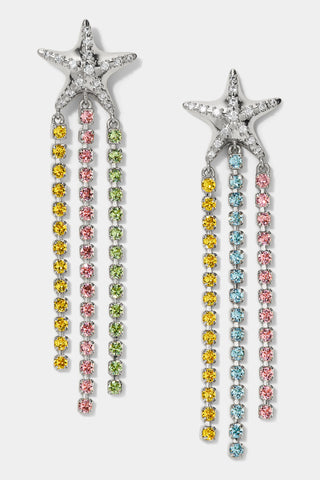 AJOA OCEAN BUBBLE MULTI-COLOR CZ STARFISH EARRINGS