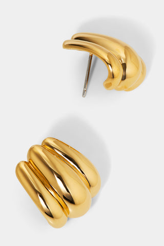 ROSALIA 3 LOBED J HOOP EARRINGS