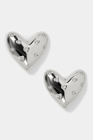 ROSALIA JUMBO CZ HEART STUD EARRINGS