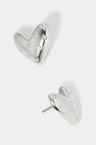 ROSALIA JUMBO CZ HEART STUD EARRINGS