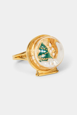 HOLI-DAZE SNOW GLOBE RING