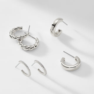 GOLDEN HOUR TRIPLE HUGGIE SET OF EARRINGS