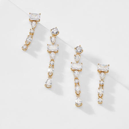 RSVP CZ LINEAR SET OF EARRINGS