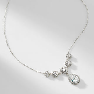 CZ PEAR DROP FRONTAL NECKLACE