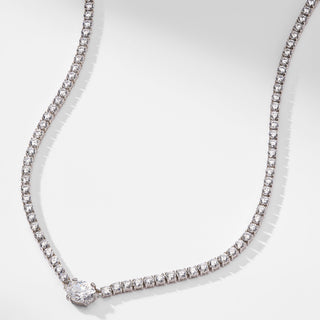 OVAL CZ ACCENT TENNIS NECKLACE