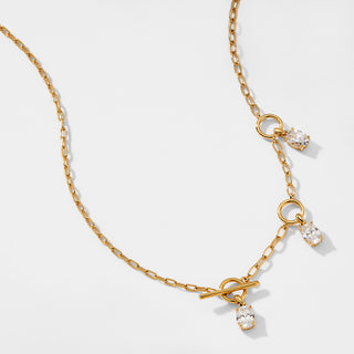 LUX CZ LARIAT TOGGLE NECKLACE