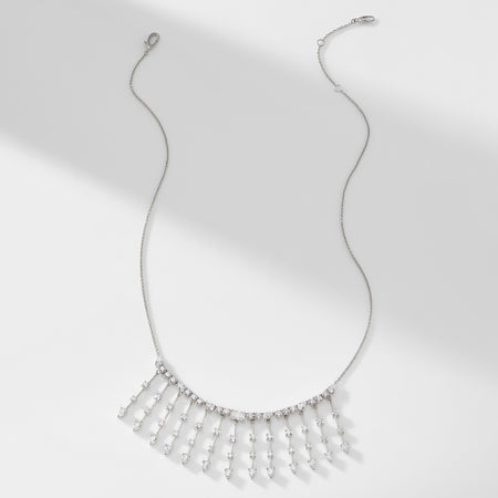 RSVP CZ FRINGE STATEMENT NECKLACE