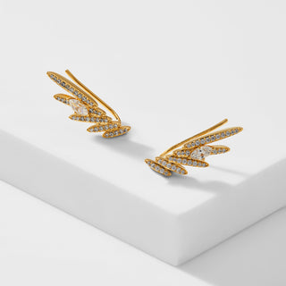 LEAH PAVE WING CLIMBER EARRINGS