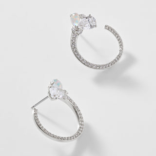 VANESSA OPAL AND CZ FRONT AND BACK EARRINGS