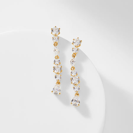Prima CZ Medium Linear Earrings