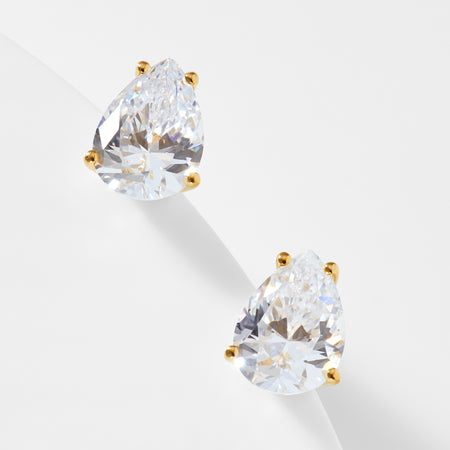 Modern Love Large Pear CZ Stud Earrings