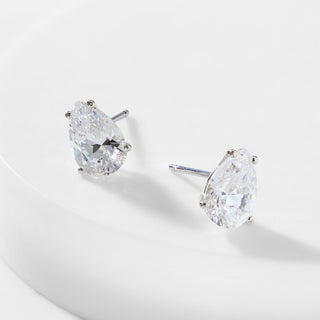 MODERN LOVE LARGE PEAR CZ STUD EARRINGS – NADRI