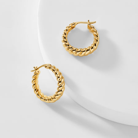 Golden Hour Twist Hoop Earrings
