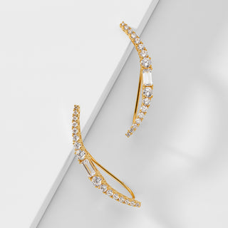 PAVE THE WAY CLUSTER CLIMBER EARRINGS