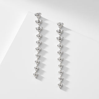 PAVE THE WAY LONG LINEAR EARRINGS