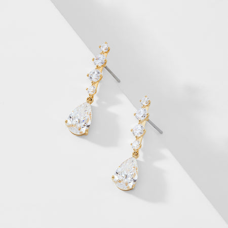 Invitation Only Pear CZ Short Drop Earrings