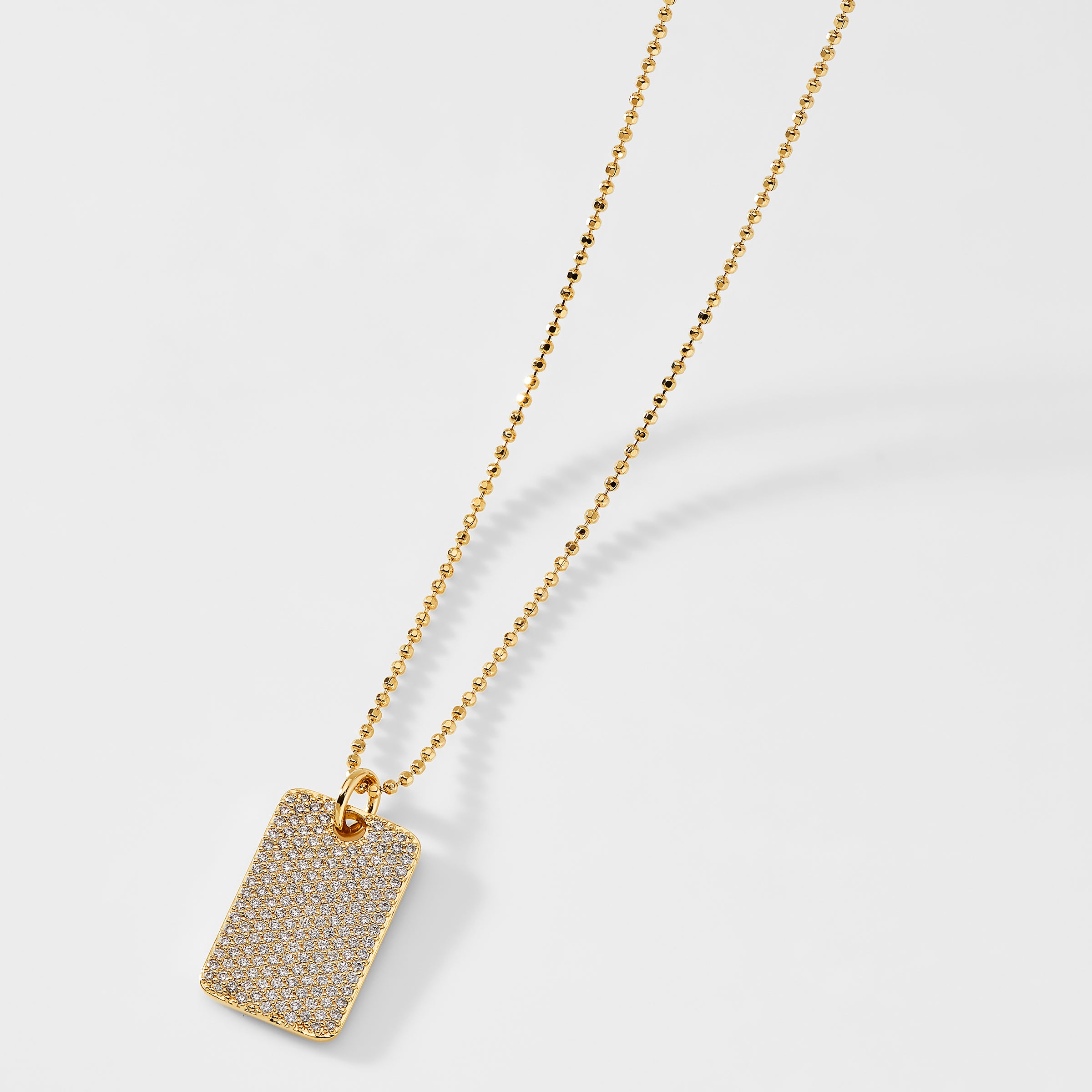 Pavé Dog Tag Necklace