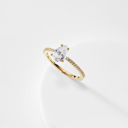 Modern Love Pear CZ Ring
