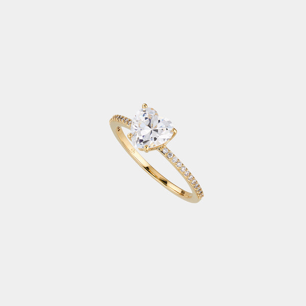 MODERN LOVE HEART CZ RING