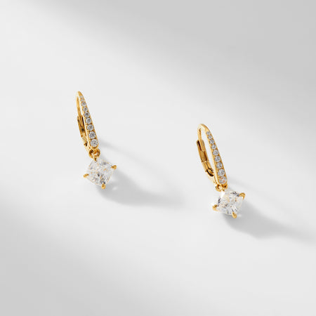 Colette Cushion CZ Drop Earrings